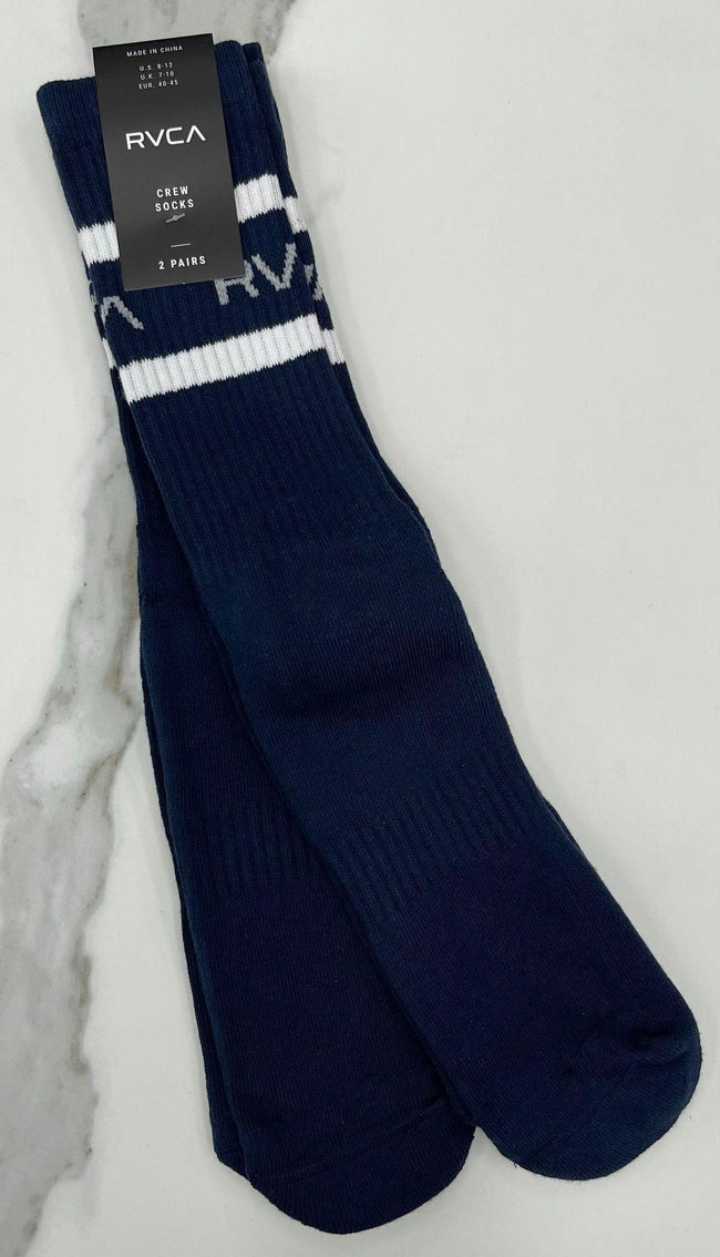 NAVY RVCA CREW 2 PACK SOCKS