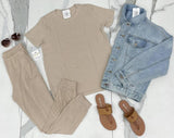 OATMEAL RIBBED JOGGER