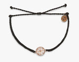 PURA VIDA BLACK COMPASS ROSE GOLD BRACELET