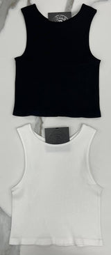 BLACK RIBBED CROP BRAMI