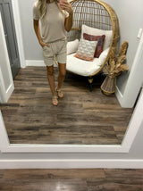 OATMEAL BERMUDA RIBBED SHORT