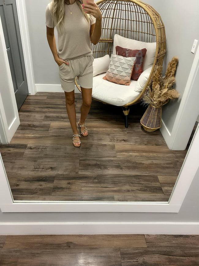 OATMEAL RIBBED TOP