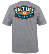 MENS HEATHER GREY SALT LIFE CONCEALED BADGE TEE
