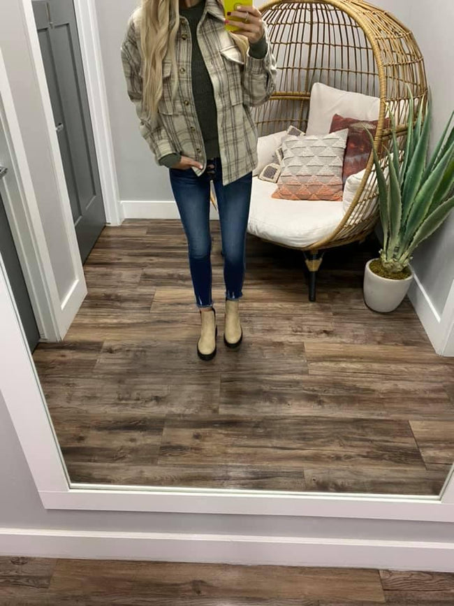 TAUPE NATURAL PLAID JACKET