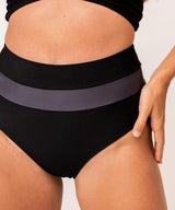 BLACK COLORBLOCK SWIM BOTTOMS