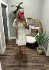 TATE IVORY TIERED DRESS