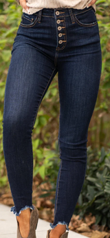 JAXIE HIGH RISE BUTTON FLY DENIM