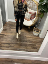 MONTANA ACID WASHED PLAID BUTTON UP