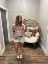 LAVENDER WASHED YEE HAW GRAPHIC TEE