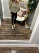 CREAM AND BLACK ASYMMETRICAL HOODIE