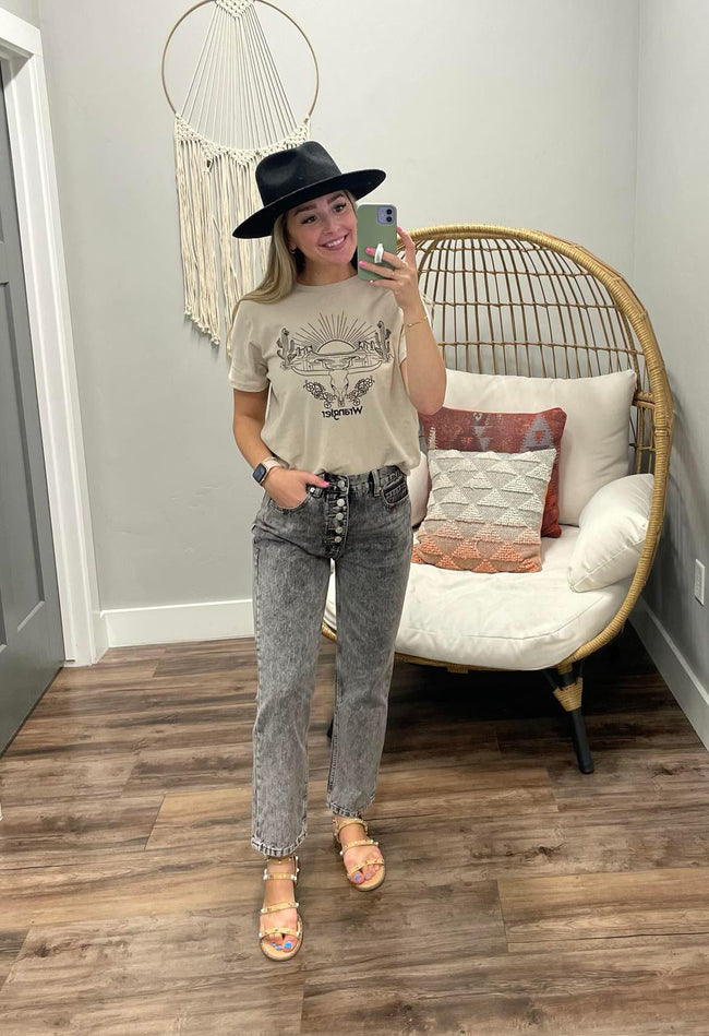 STONE WRANLGER LONG HORN TEE