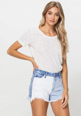 TRIPLE WASH HIGH RISE FREY BOTTOM SHORTS