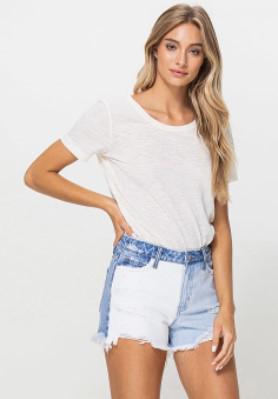 TRIPLE WASH HIGH RISE FREY BOTTOM SHORTS
