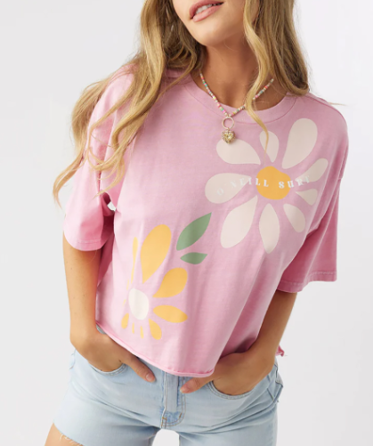 ONEILL VIBING PINK GRAPHIC TEE