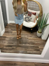 TAUPE SWEATER RIBBED BODYSUIT