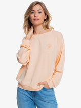 PEACH ROXY CREW SWEATER