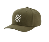 MENS NIXON OLIVE & TAUPE EXCHANGE FLEXFIT HAT