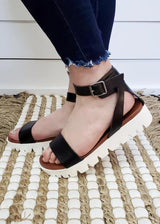 MIA BLACK RINA PLATFORM SANDALS