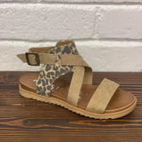 TAN LEOPARD STRAP SANDAL