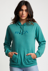 TEAL RVCA RAISED LOGO HOODIE