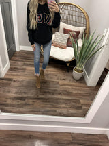 RVCA BLACK LETTERMAN CREW SWEATER