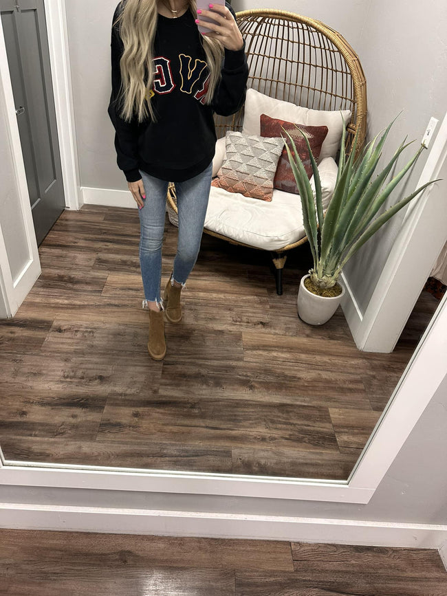 RVCA BLACK LETTERMAN CREW SWEATER