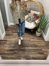 NEUTRAL TWEED PLAID JACKET