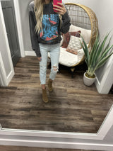 VINTAGE BLACK FREE SPIRIT CREW SWEATER