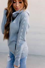 DUSTY BLUE LOGO HOODIE