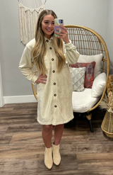 CREAM BUTTON VELVET DUSTER