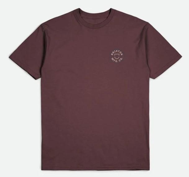MENS BRIXTON MAHOGANY CREST TEE