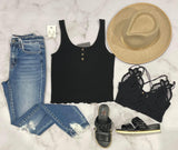BLACK BUTTON TANK