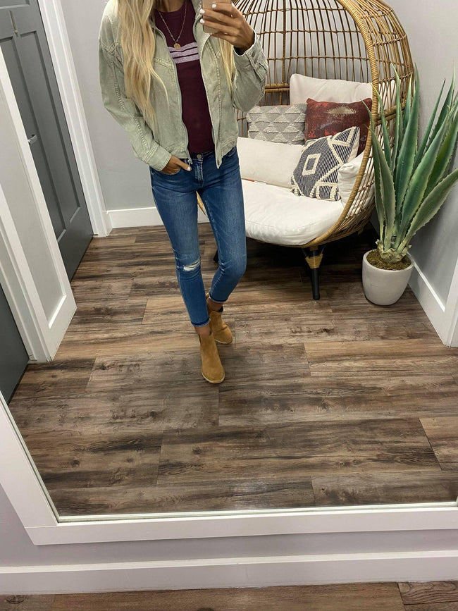 WASHED MINT CORDED JACKET