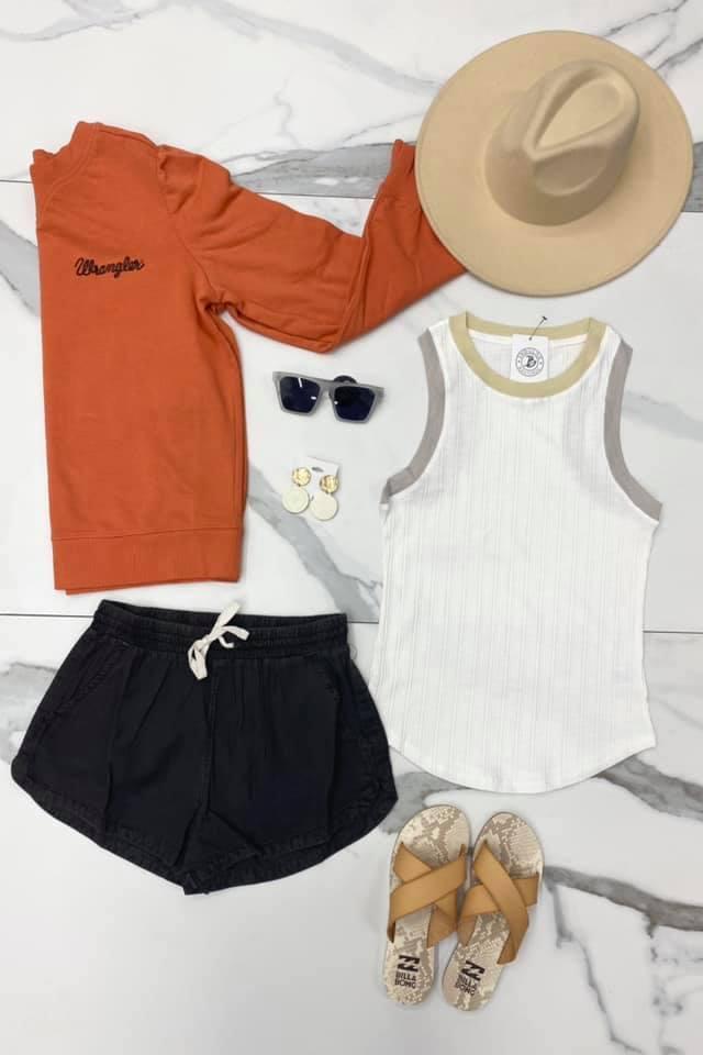IVORY CONTRAST TANK