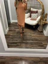 SALMON T SHIRT DRESS