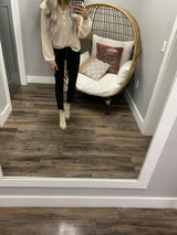 RUTHIE CREAM HENLEY HOODED TOP