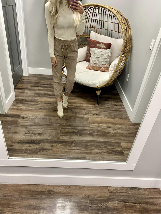 TIERRA CREAM RIBBED MOCK NECK LONG SLEEVE TOP