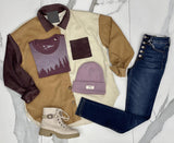 TESSA TRI COLOR CORDED BUTTON UP SHACKET