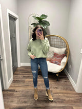 RUTH SAGE OVERSIZED CREW SWEATSHIRT