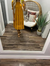 GOLDEN TIERED RUFFLE DRESS