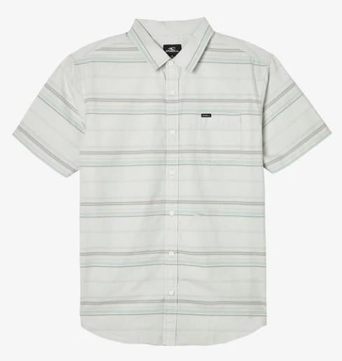 O'NEILL SEAFARER BUTTON SHIRT GREY/MINT STRIPE