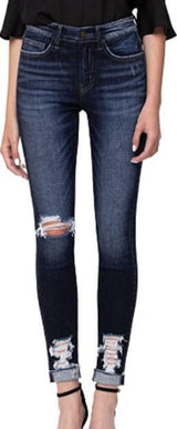 SCARLETT MID RISE DISTRESSED DENIM