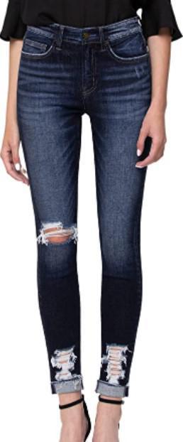 SCARLETT MID RISE DISTRESSED DENIM