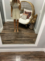 CREAM SMOCKED FLORAL DRESS