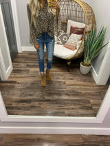 OLIVE FLORAL CHIFFON BLOUSE