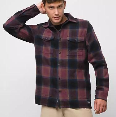 MENS VANS BLACK/GRAPE EASTMONT FLANNEL