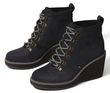 TOMS BLACK MELROSE LACE UP BOOTS