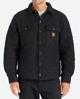 MENS BRIXTON BLACK CASS QUILTED FLEECE JACKET