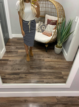 NAVY STRIPE DRAWSTRING SKIRT