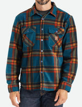 MENS BRIXTON DEEP BLUE BOWERY ARTIC STRETCH FLEECE FLANNEL